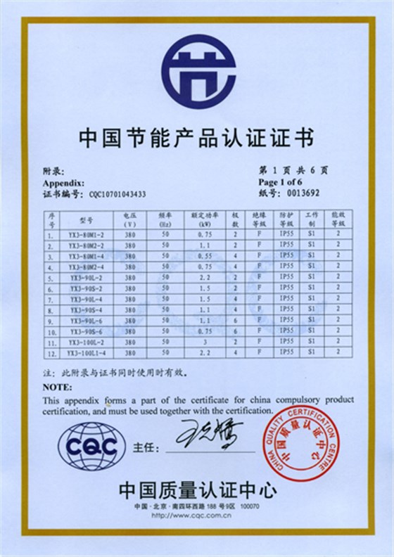 皖南電機：YX3高效節能認證